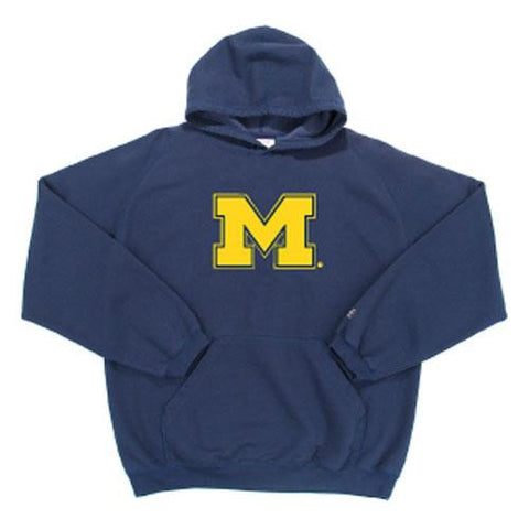 Michigan Wolverines Ncaa Goalie Hooded Sweatshirt (navy Blue) (large) (felt...