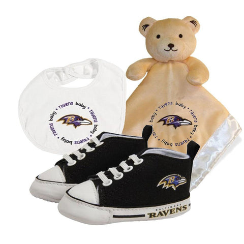 "Baltimore Ravens NFL Infant Blanket, Bib and Shoe Deluxe Set"