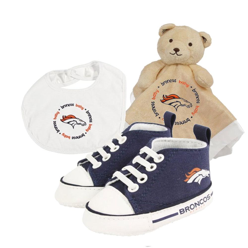Denver Broncos Nfl Infant Blanket Bib And Shoe Deluxe Set