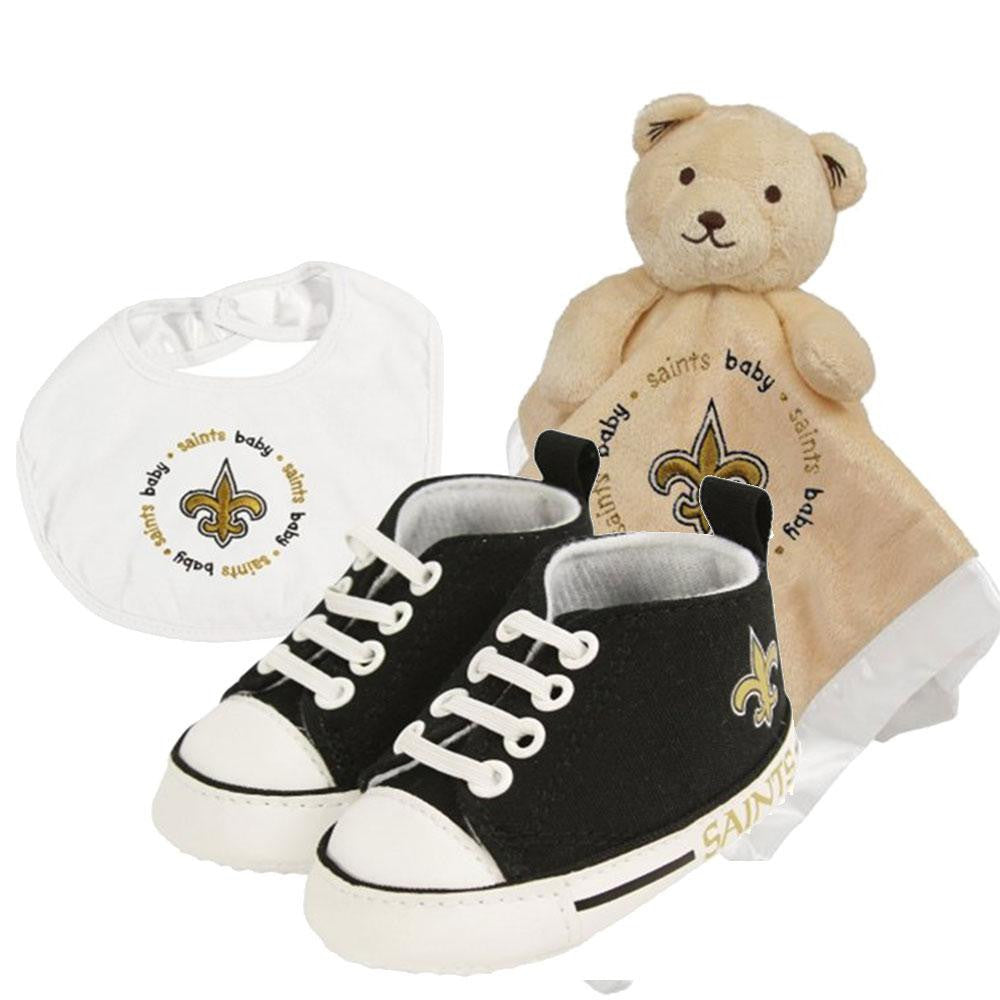 "New Orleans Saints NFL Infant Blanket, Bib and Shoe Deluxe Set"
