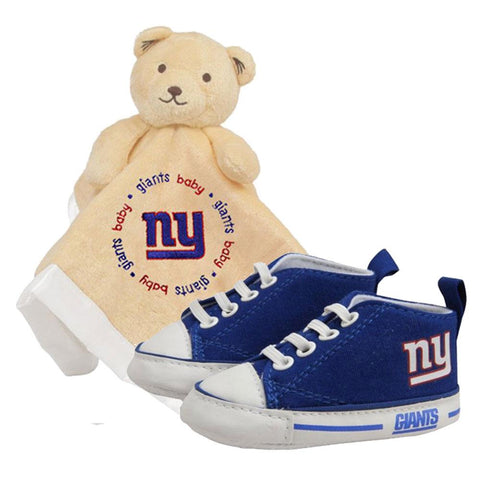 New York Giants Nfl Infant Blanket And Shoe Set