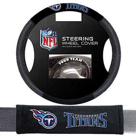 Tennessee Titans Nfl Steering Wheel Cover And Seatbelt Pad Auto Deluxe Kit