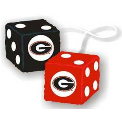 Georgia Bulldogs Ncaa 3 Car Fuzzy Dice