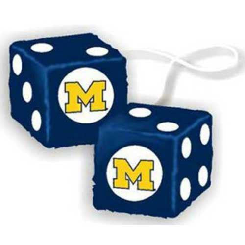 Michigan Wolverines Ncaa 3 Car Fuzzy Dice