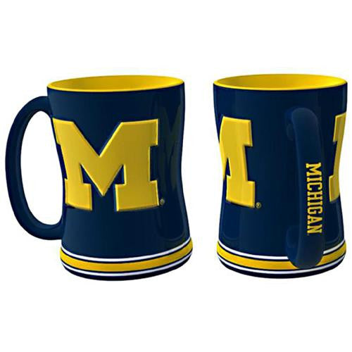 Michigan Wolverines Ncaa Coffee Mug - 15oz Sculpted (single Mug)