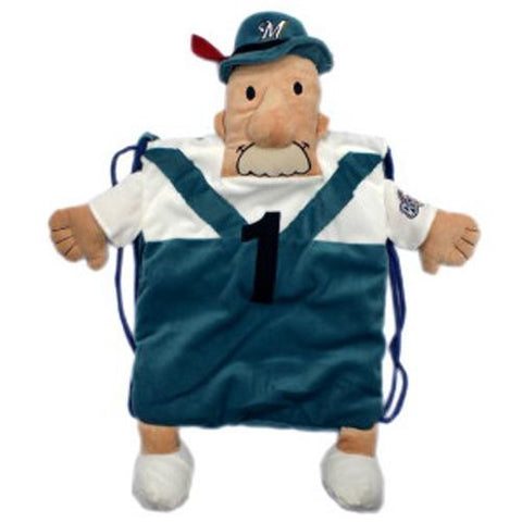 Milwaukee Brewers MLB Plush Mascot Backpack Pal - Bratwurst
