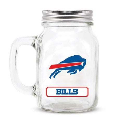 Buffalo Bills NFL Mason Jar Glass With Lid