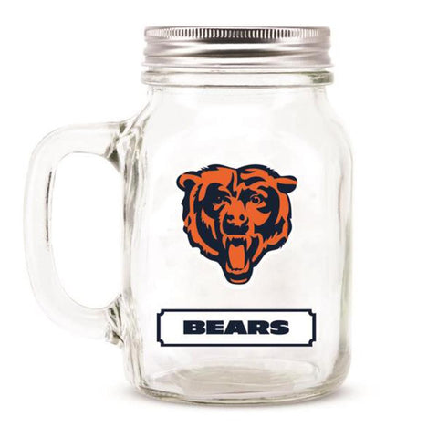 Chicago Bears NFL Mason Jar Glass With Lid