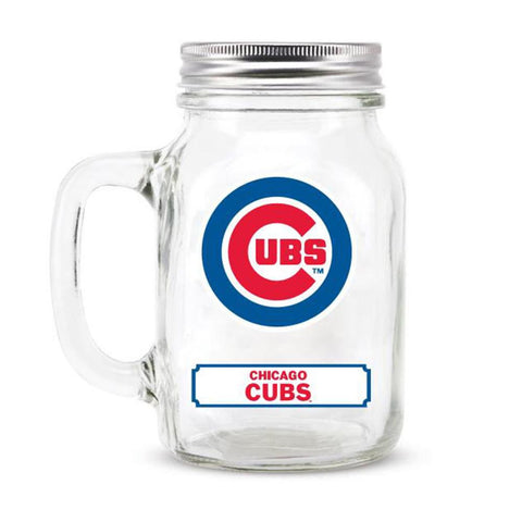 Chicago Cubs MLB Mason Jar Glass With Lid