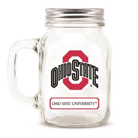 Ohio State Buckeyes Ncaa Mason Jar Glass With Lid