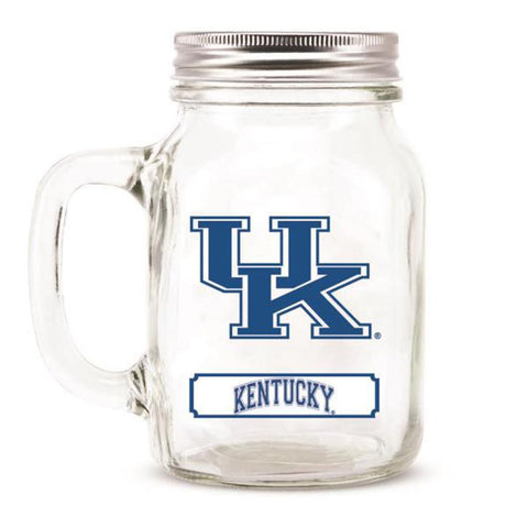 Kentucky Wildcats Ncaa Mason Jar Glass With Lid