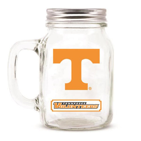 Tennessee Volunteers Ncaa Mason Jar Glass With Lid