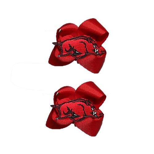 Arkansas Razorbacks Ncaa Hair Bow Pair