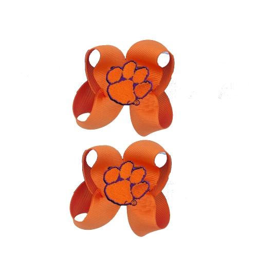 Clemson Tigers Ncaa Hair Bow Pair