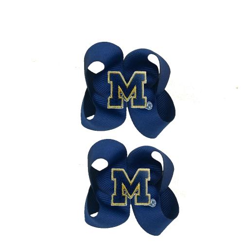 Michigan Wolverines Ncaa Hair Bow Pair