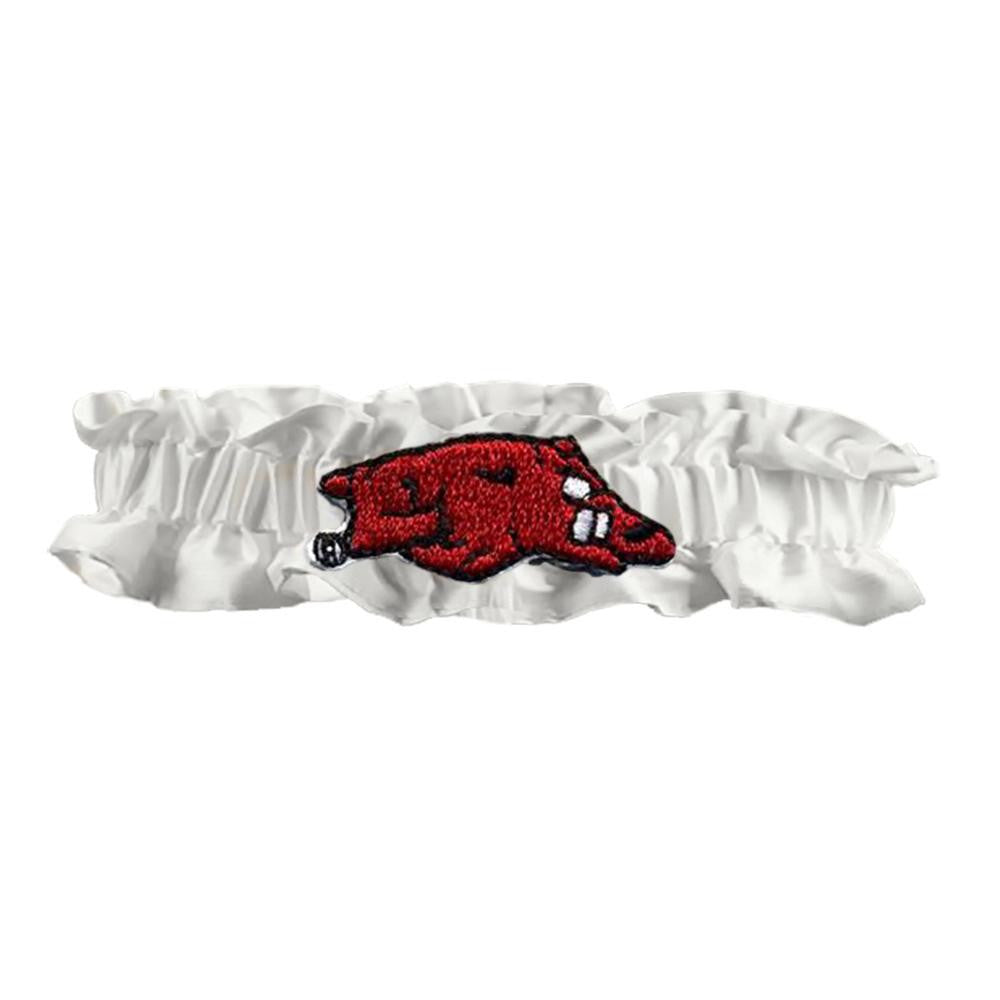 Arkansas Razorbacks Ncaa Dainty Satin Garter (white)