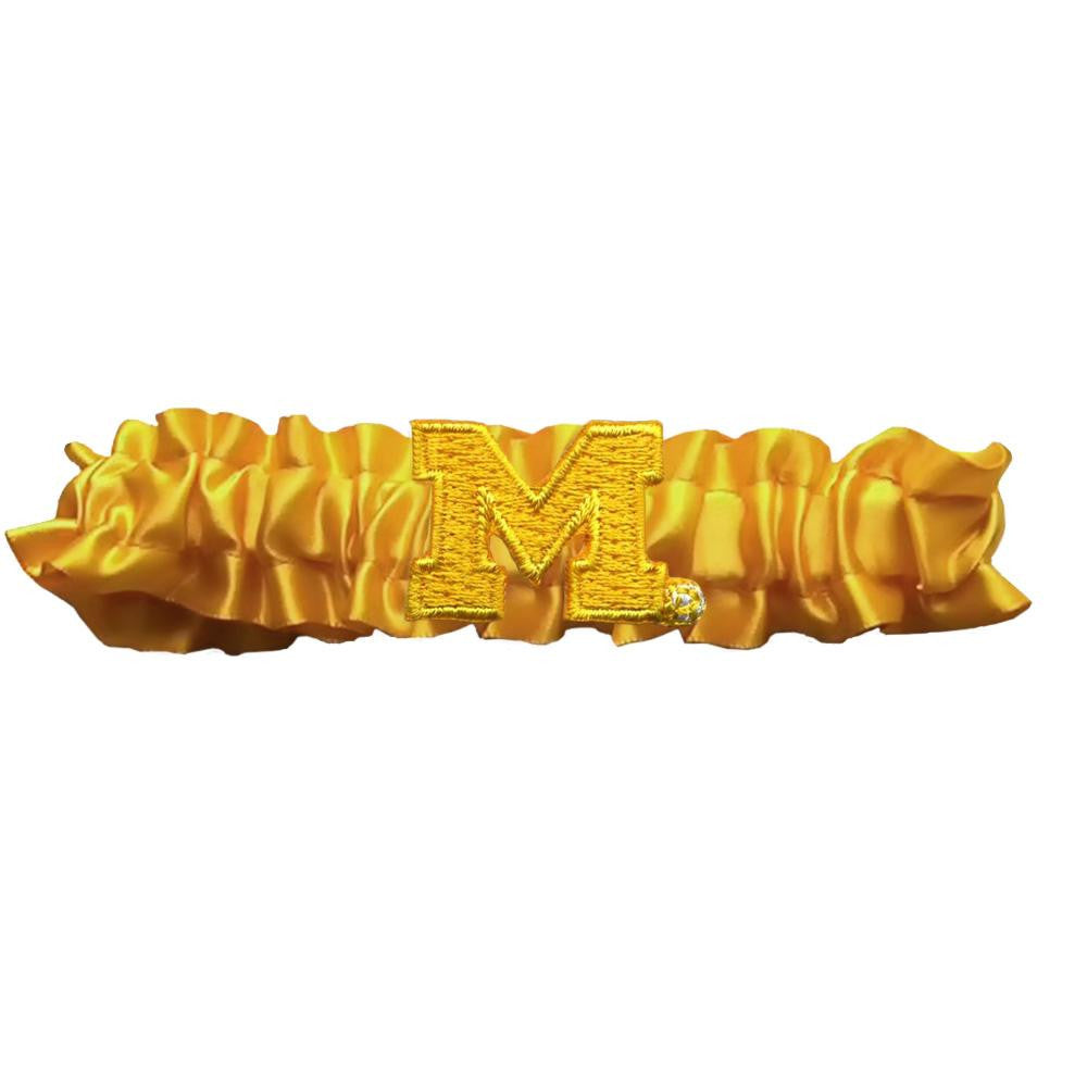 Michigan Wolverines Ncaa Dainty Satin Garter (yellow)