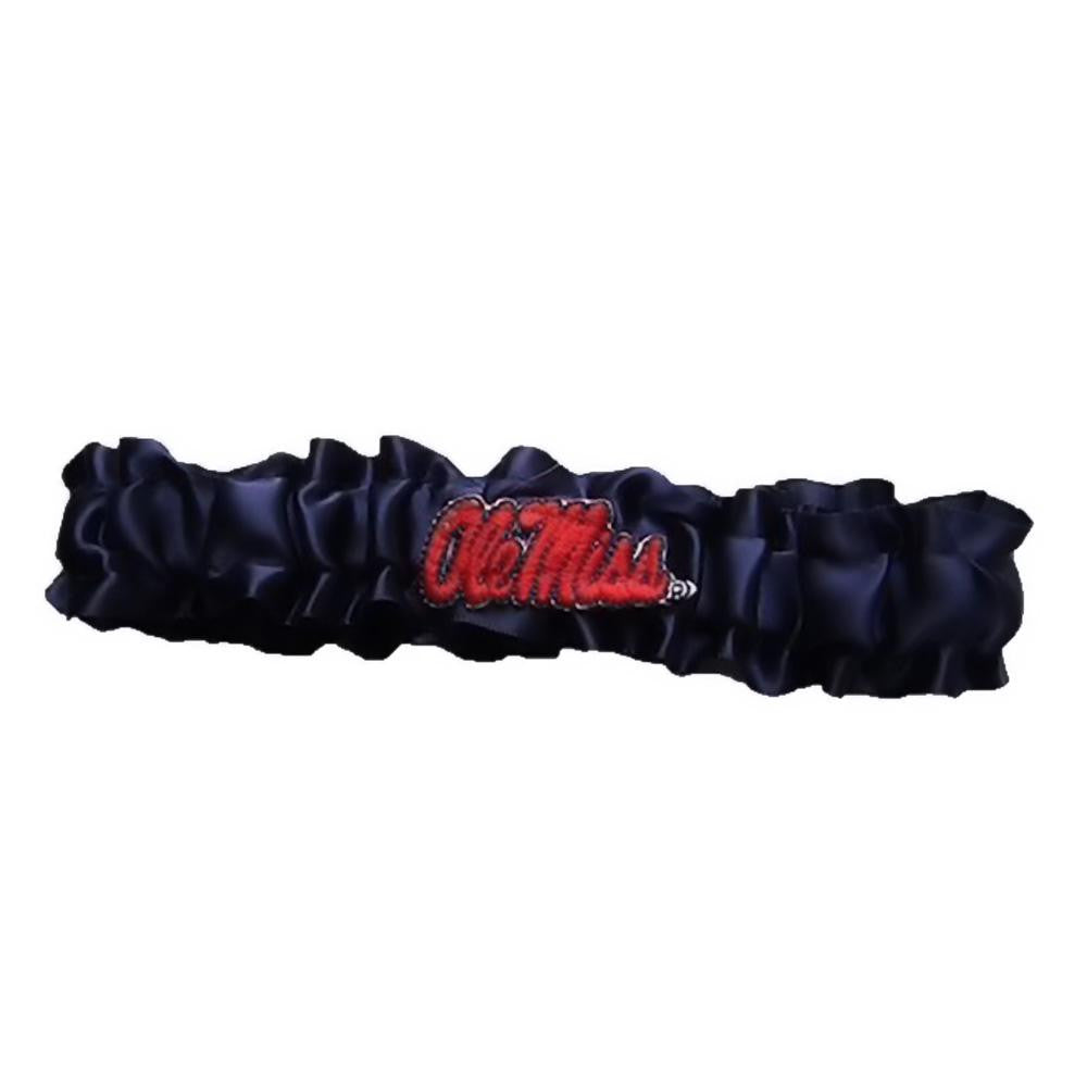 Mississippi Rebels Ncaa Dainty Satin Garter (navy Blue)