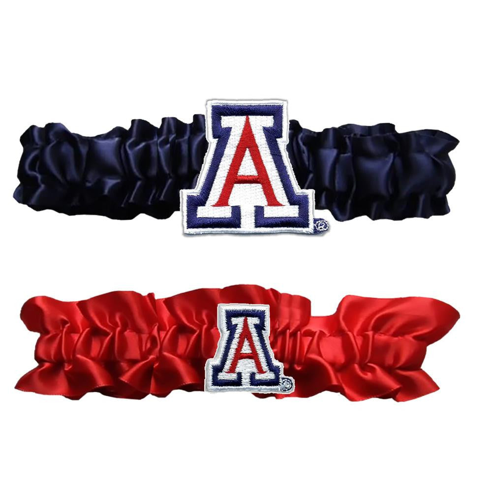 Arizona Wildcats Ncaa Garter Set "one To Keep One To Throw" (navy Blue-red)
