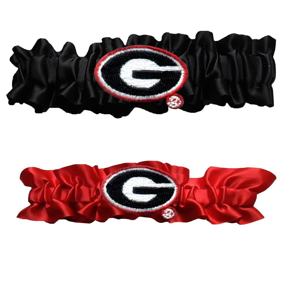 Georgia Bulldogs Ncaa Garter Set "one To Keep One To Throw" (black-red)