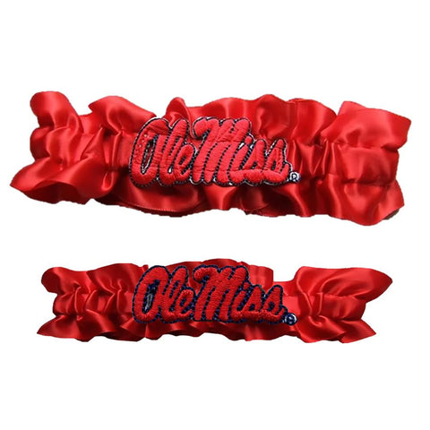 Mississippi Rebels Ncaa Garter Set "one To Keep One To Throw" (red-red)