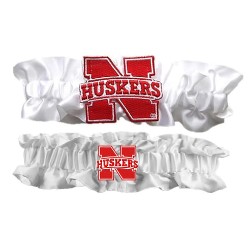 Nebraska Cornhuskers Ncaa Garter Set "one To Keep One To Throw" (white-white)
