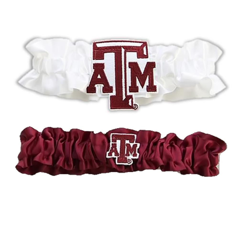 Texas A&m Aggies Ncaa Garter Set "one To Keep One To Throw" (white-maroon)