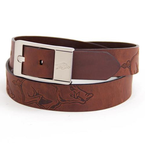 Arkansas Razorbacks Ncaa Brandish Leather Belt Size 36