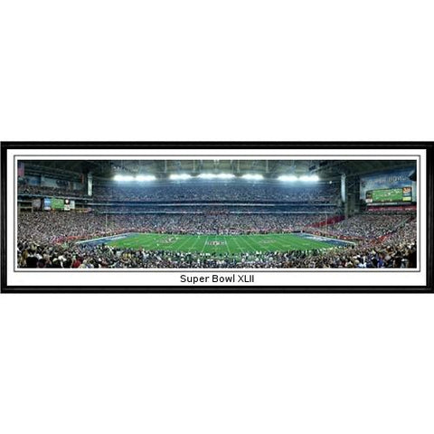 New York Giants "super Bowl Xlii"  - 13.5"x39" Standard Black Frame
