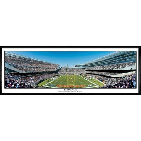 Chicago Bears "first Day Game" - 13.5"x39" Standard Black Frame