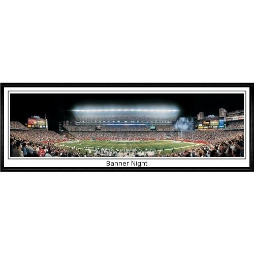 New England Patriots "banner Night" - 13.5"x39" Standard Black Frame
