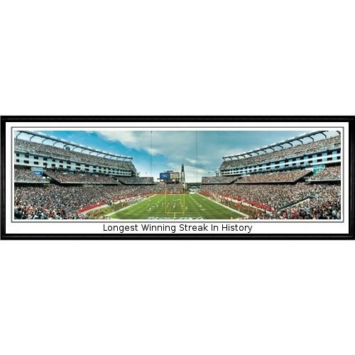 New England Patriots "longest Winning Streak In History" - 13.5"x39" Standard Black Frame