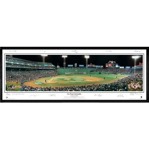Boston Red Sox "un-four-gettable" With Signatures - 13.5"x39" Standard Black Frame