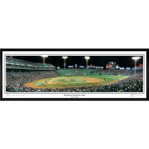 Boston Red Sox "86 Years & Worth The Wait"  - 13.5"x39" Standard Black Frame