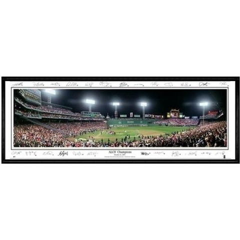 Boston Red Sox "alcs Champions" - With Signatures"  - 13.5"x39" Standard Black Frame