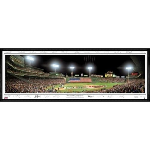 Boston Red Sox "2007 World Series Champions" - With Signatures   - 13.5"x39" Standard Black Frame