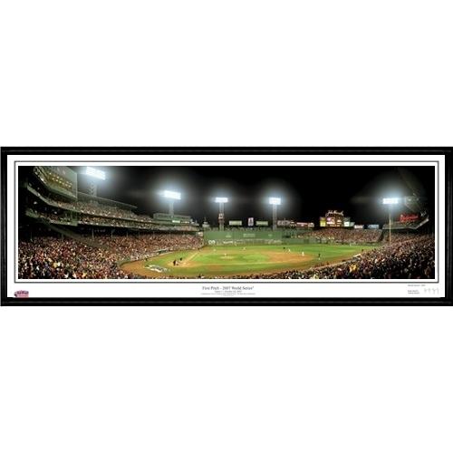 Boston Red Sox "first Pitch ? 2007 World Series" - 13.5"x39" Standard Black Frame