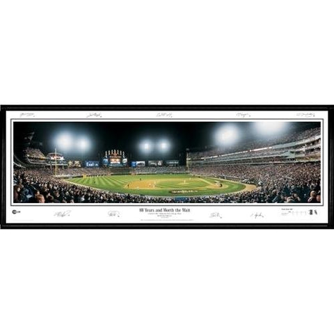 Chicago White Sox "88 Years And Worth The Wait" With Signatures  - 13.5"x39" Standard Black Frame