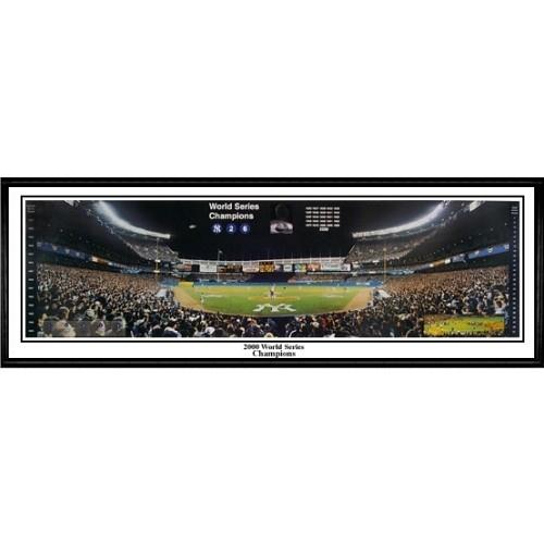 New York Yankees "2000 World Series Champions" - Collage - 13.5"x39" Standard Black Frame