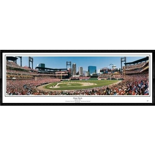St. Louis Cardinals "first Pitch" - 13.5"x39" Standard Black Frame