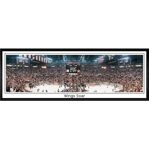 Detroit Red Wings "wings Soar" - 13.5"x39" Standard Black Frame