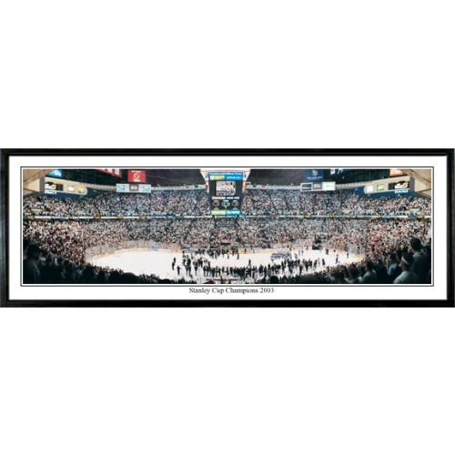 New Jersey Devils "stanley Cup Champions 2003" - 13.5"x39" Standard Black Frame