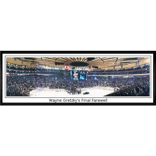 New York Rangers "wayne Gretzky's Final Farewell" - 13.5"x39" Standard Black Frame