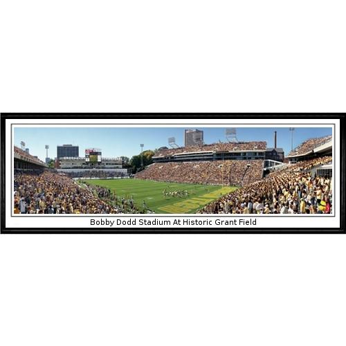 Georgia Tech Yellowjackets "bobby Dodd Stadium At Historic Grant Field" - 13.5"x39" Std Black Frame