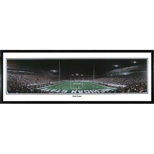 Michigan State Spartans "end Zone" - 13.5"x39" Standard Black Frame