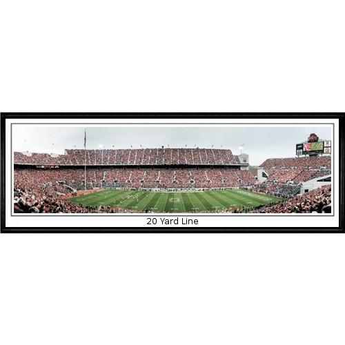 Ohio State Buckeyes "20 Yard Line" - 13.5"x39" Standard Black Frame