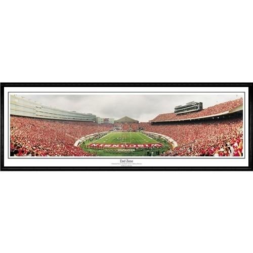 Wisconsin Badgers "end Zone" - 13.5"x39" Standard Black Frame