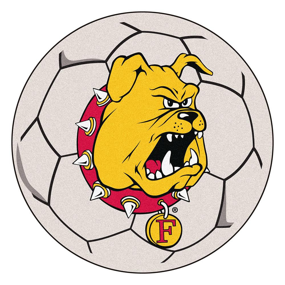 Ferris State Bulldogs Ncaa Soccer Ball Round Floor Mat (29")