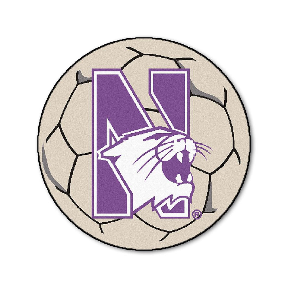 Northwestern Wildcats Ncaa "soccer Ball" Round Floor Mat (29")