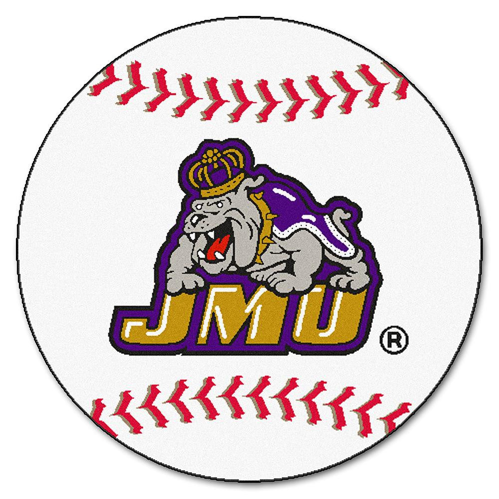James Madison Dukes Ncaa "baseball" Round Floor Mat (29")